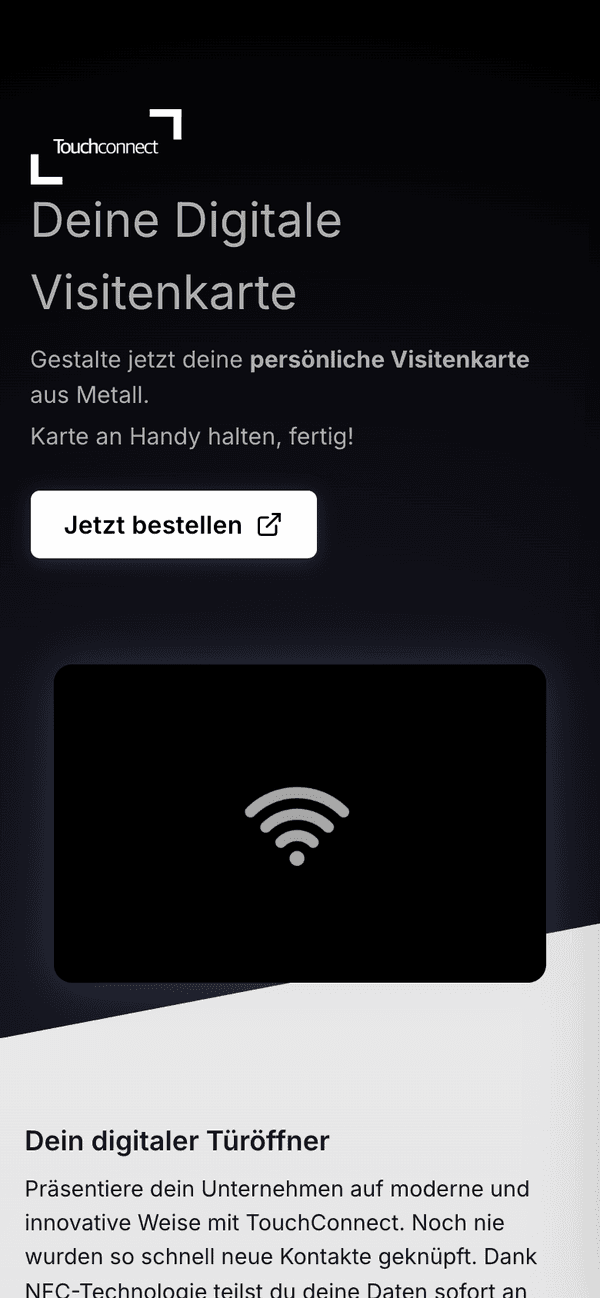 TouchConnect-Shop auf dem Handy